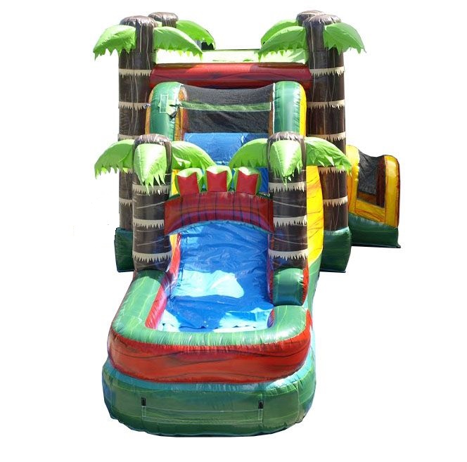 Water slide and bounce house in one
